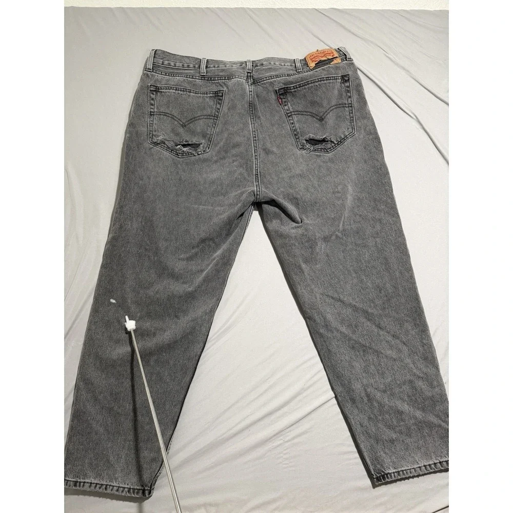 Levi Strauss &‎ Co 511 waterless grey distressed jeans men's 40x30
